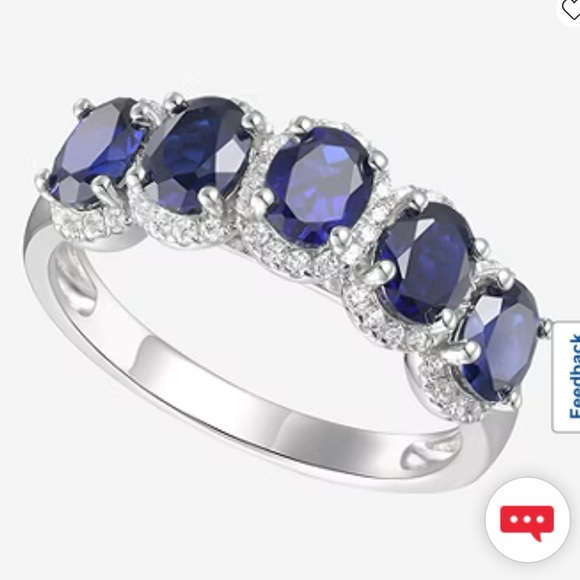 Lab Created Blue Sapphire Sterling Silver 5-Stone
Band - Picture 7 of 9